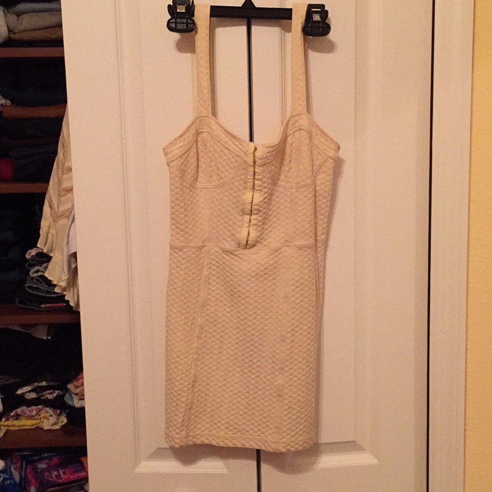 Free People Corset Bodycon Mini Dress In CREAM